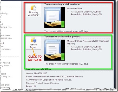 microsoft office 2010 activation